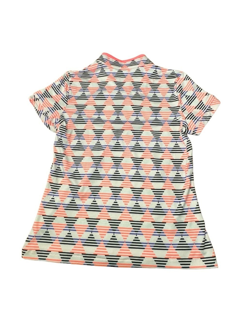Tail Short Sleeve White Pink Black Geometric Zip Golf Activewear Women’s Size S